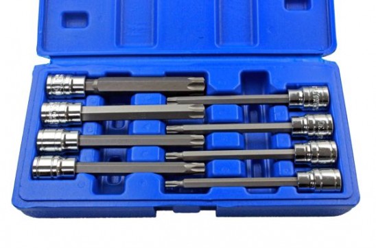 Torx doppenset lang 110 mm 3/8" 8-delig